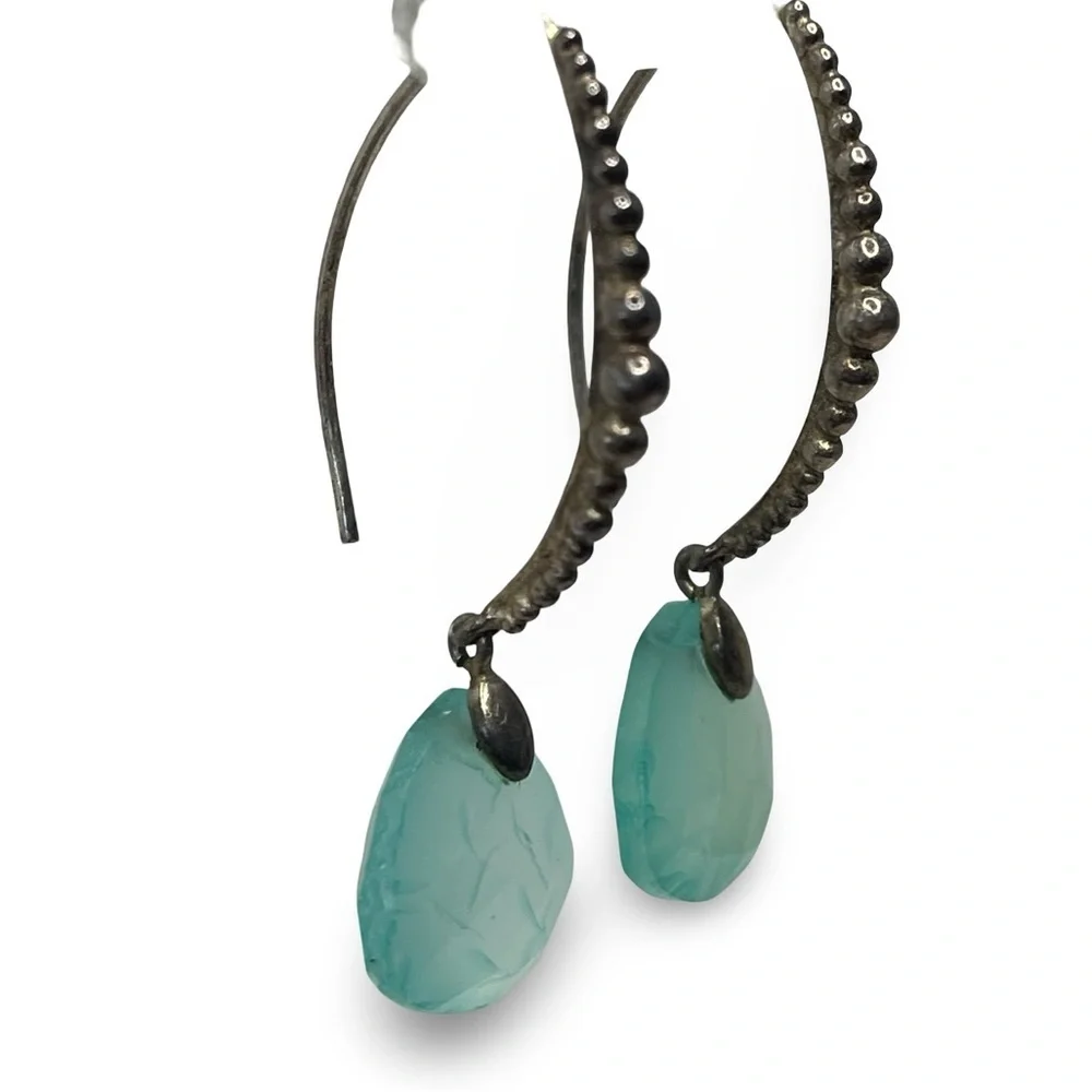 Vintage Sterling Silver and Blue Stone Earrings
